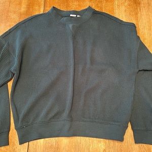 Gap XS jade green waffle knit top